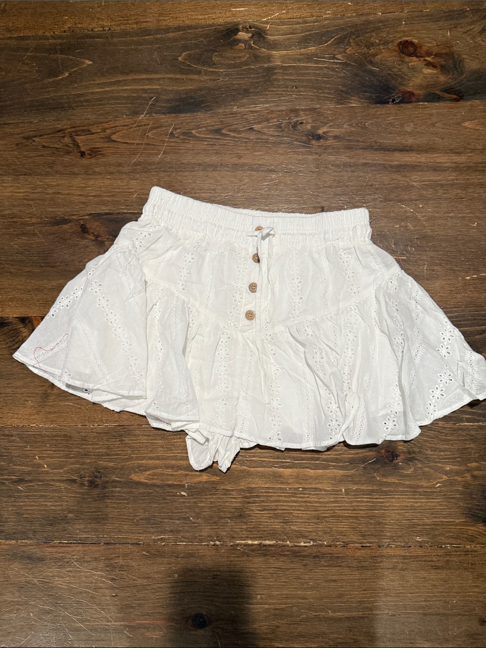 White Eyelet Tiered Mini Skort